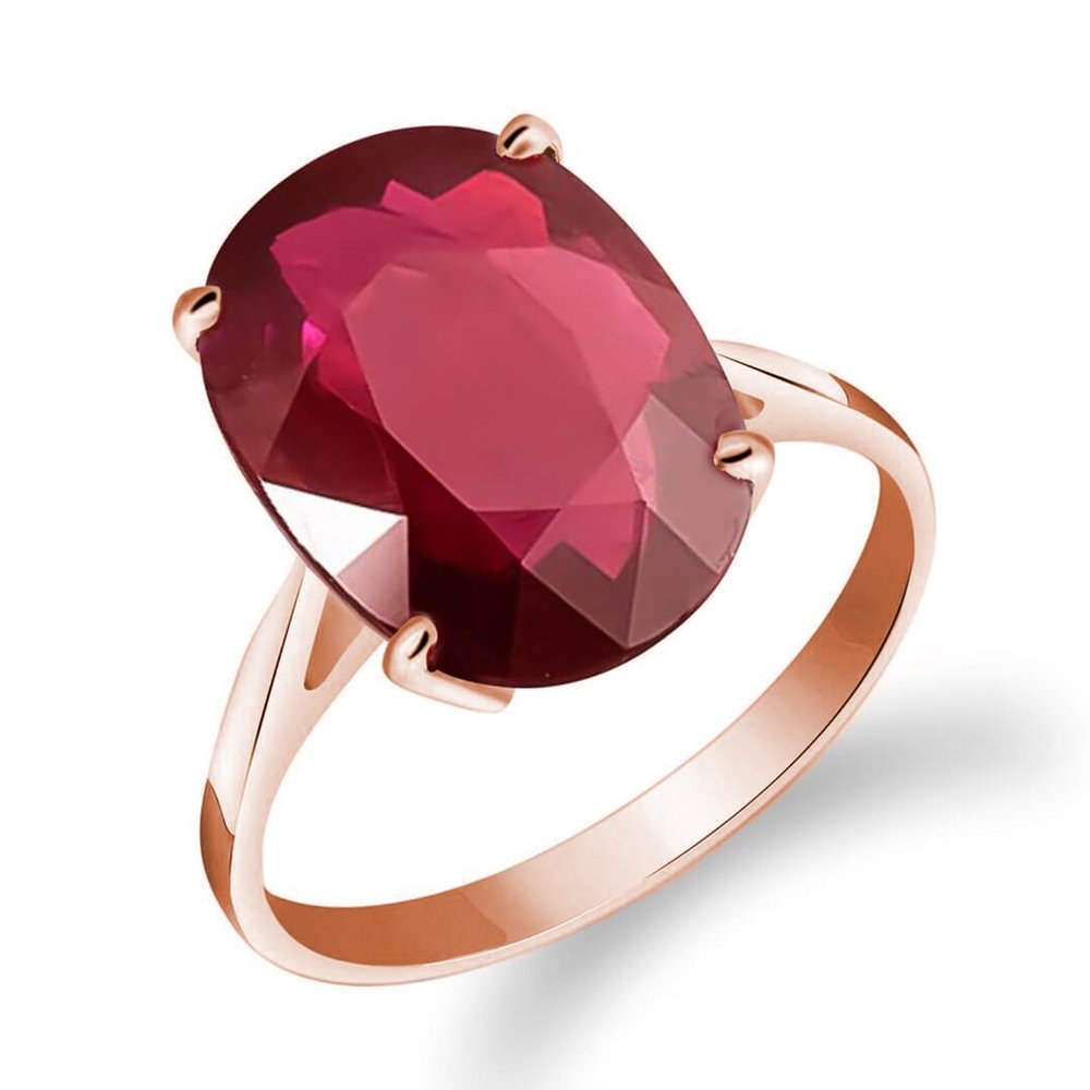 14K. SOLID GOLD RING WITH NATURAL OVAL RUBY - Picture 2 of 8